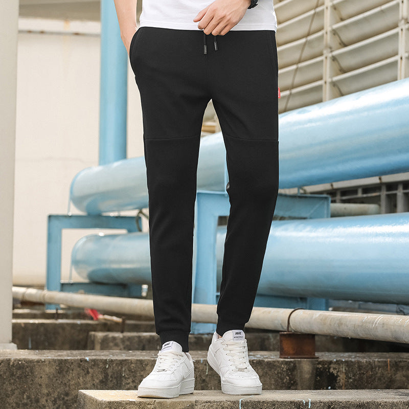 Sports pants men's loose straight spring cotton men's casual long pants fat plus fertilizer large size summer thin weeds