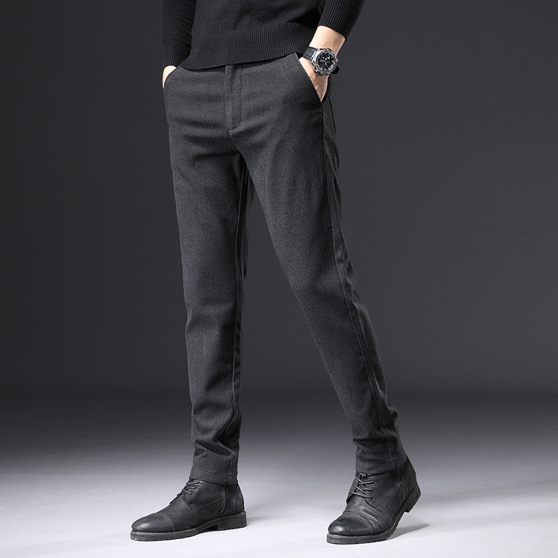 A generation of casual pants men 2021 autumn solid color teen stretch loose small straight foot straight suit pants