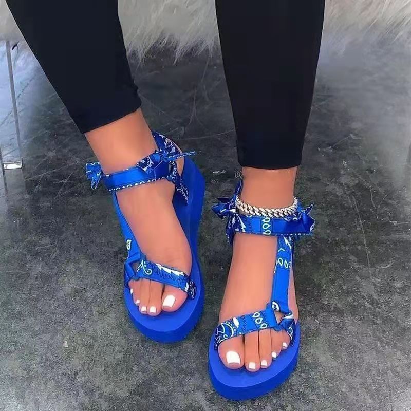 summer European and American cross-border foreign trade plus size ladies low-top flat heel back empty round toe fashion sandals