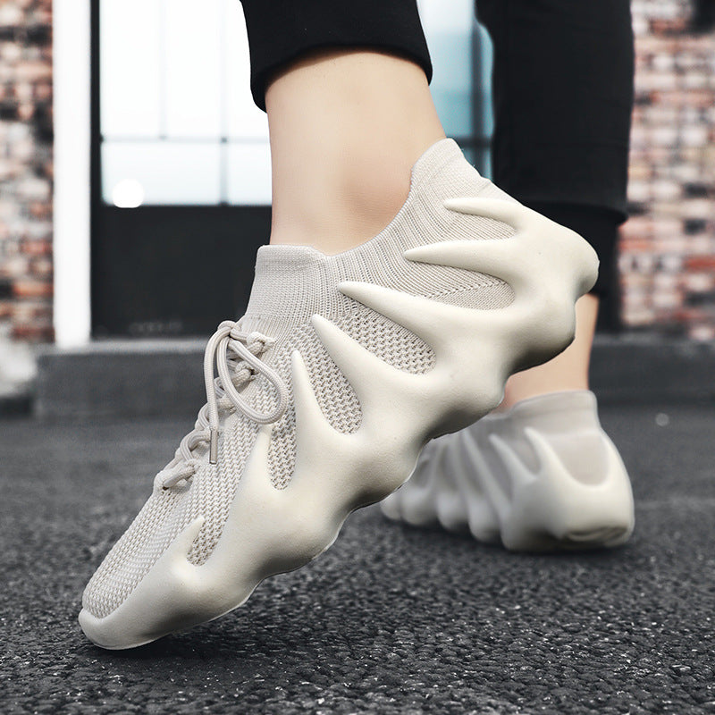 2021 summer new breathable flying silk shoes men and women trend sports running coconut shoes eight claw set foot socks shoes