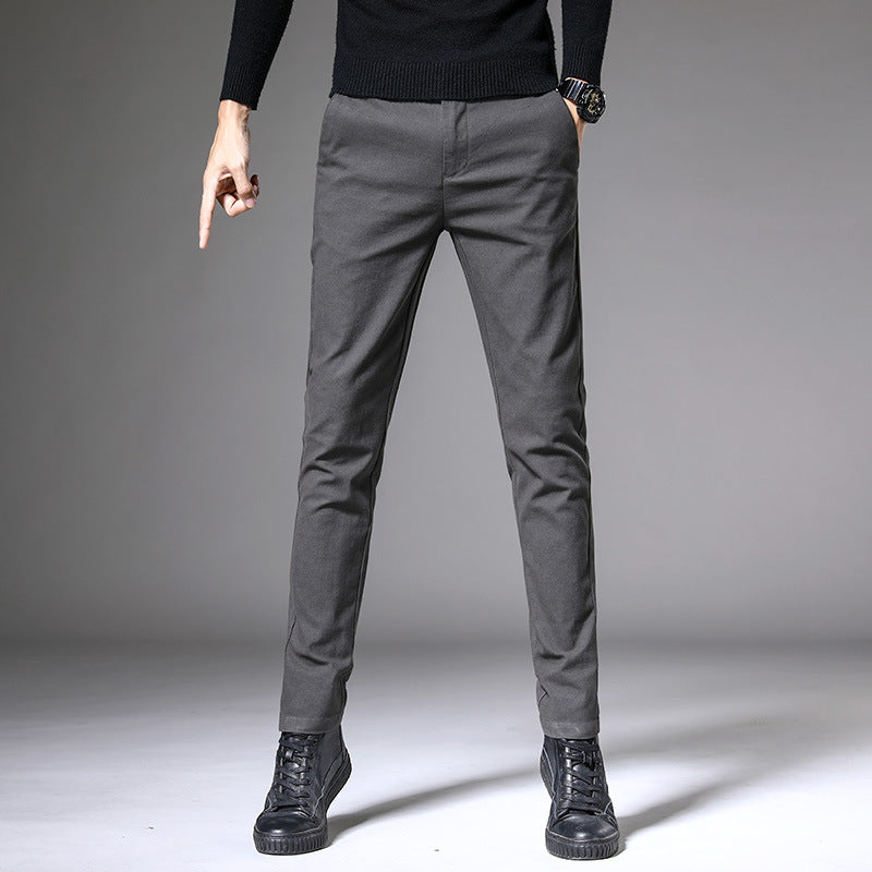 Casual pants male 2021 autumn new fashion youth small straight trousers force slim men's casual pants tide