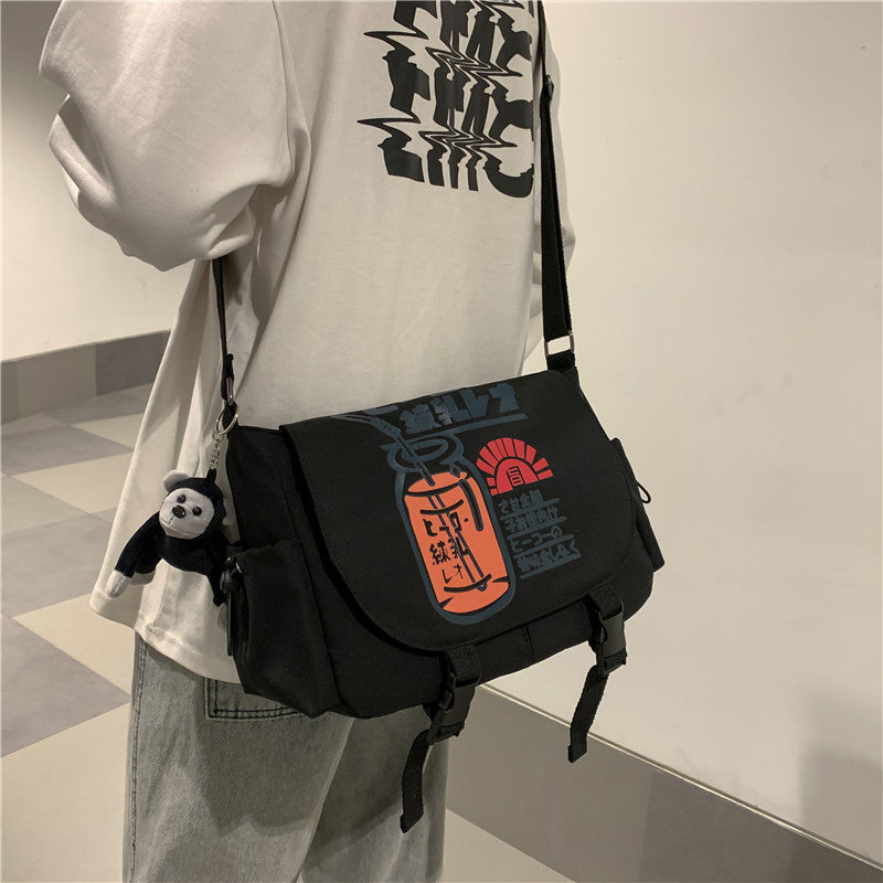 Japanese-haimbed high-capacity Messenger bag men's tide card tooling female students Korean version of the INS INS post