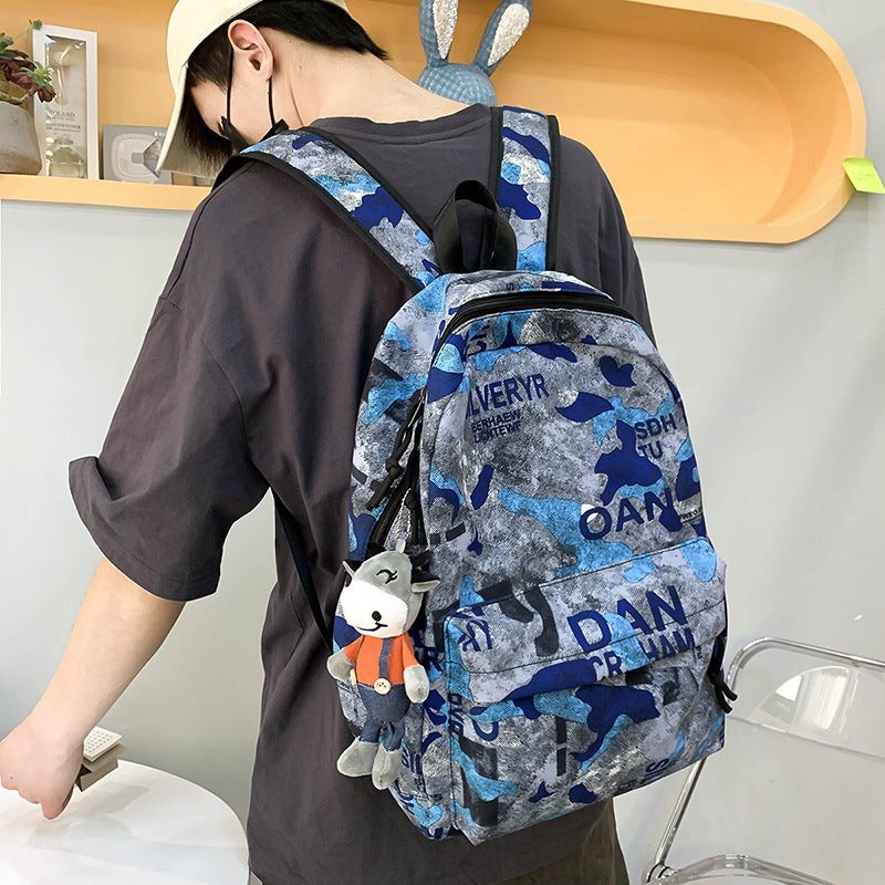 Manufacturers wholesale Korean print backpack letter bag travel bag student couple backpack customization