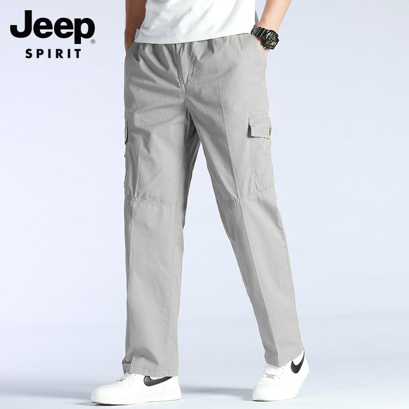 Jeep casual pants men's summer thin section 2021 loose straight men's business casual trousers new men's trousers