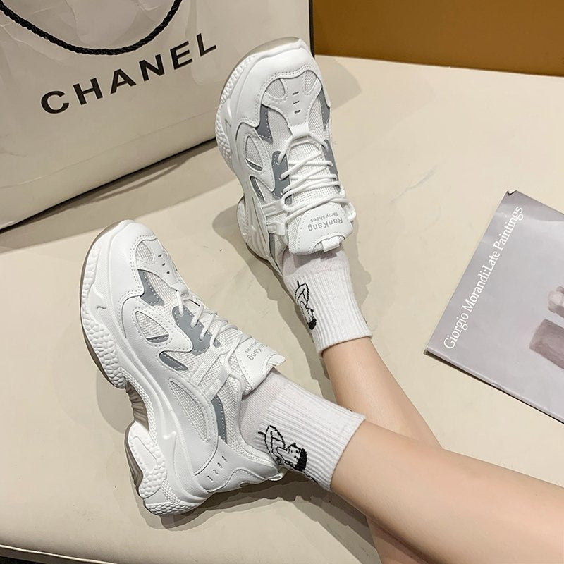 New Summer Super Hot Dad Shoes Network Popular Style Showcasing Feet for Girls' Casual Sports Shoes