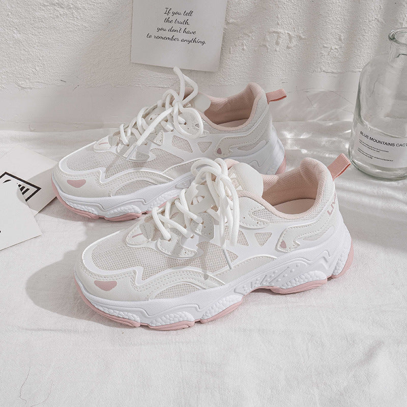 2021 spring and summer new Korean version of the increase in sports shoes female trend small white shoes female