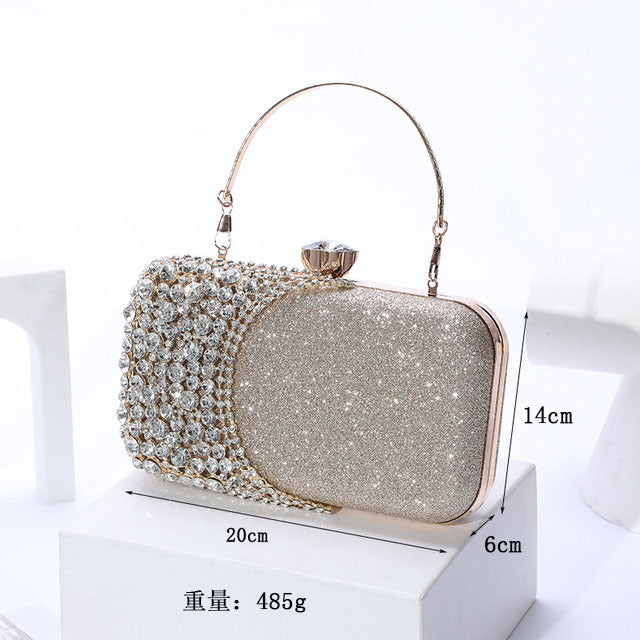 Net red diamond dinner bag female hand take dress bag show shiny ladies banquet cheongsam handbag cosmetic bag