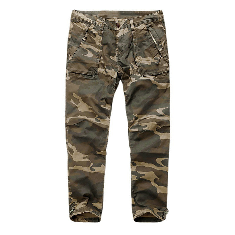 2021 new men's sports trousers camouflage cotton water-water men's trousers loose large size men's tooling pants spot