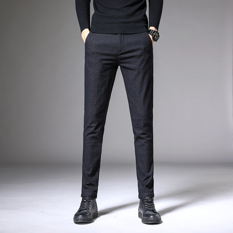 Casual pants male 2021 autumn new fashion youth small straight trousers force slim men's casual pants tide