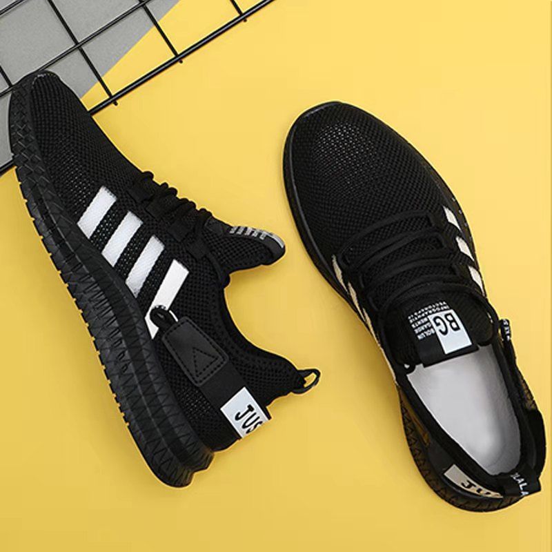 Autumn shoes men's tide shoes casual sports shoes low to help flying weave sports shoes breathable soft stalls men's shoes wholesale