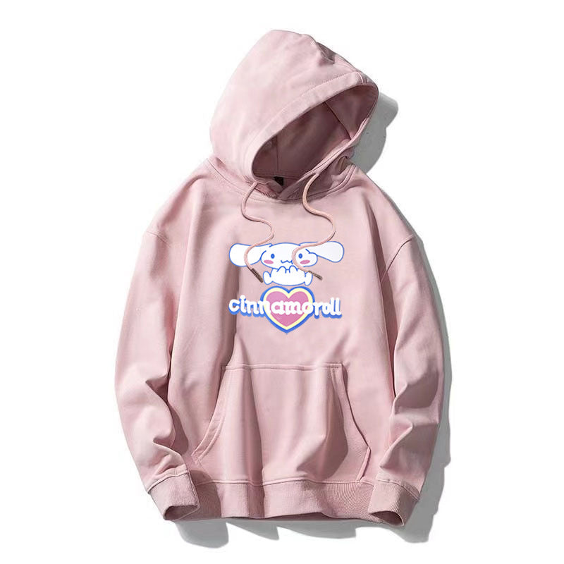 Southeast Asia Spot special for cartoon love bunny plus velvet hooded sweater men and women unisex jacket wholesale