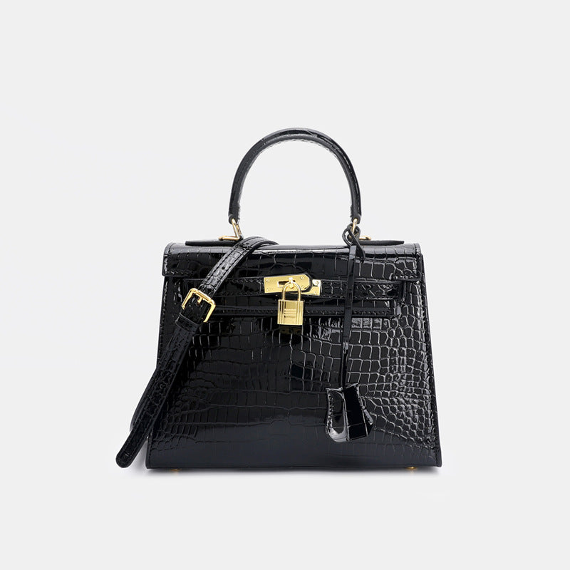 Hong Kong IT2021 crocodile women's bag big-name lock Kelly bag large-capacity handbag leather shoulder messenger bag