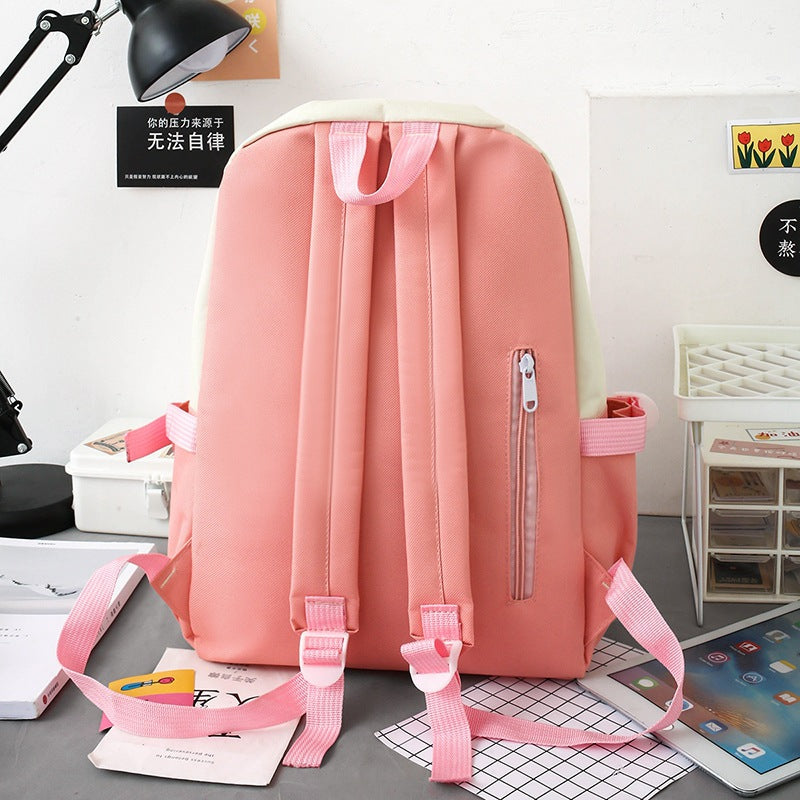 Japanese and South Korea Haimu Junior Middle School Casual Backpack INS Cute High School College Student Bags Female Simple Canvas Backpack