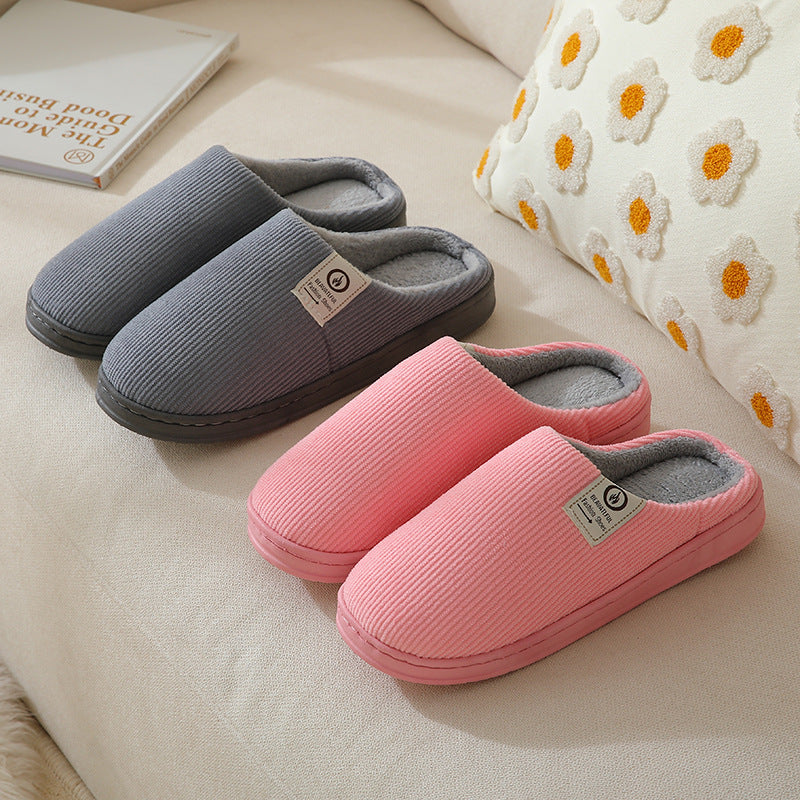 New warm cotton slippers female indoor household high-elastic soft home slippers couple new autumn winter cotton