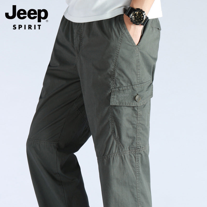 Jeep casual pants men's summer thin section 2021 loose straight men's business casual trousers new men's trousers