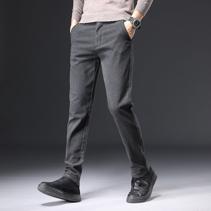 A generation of casual pants men 2021 autumn solid color teen stretch loose small straight foot straight suit pants