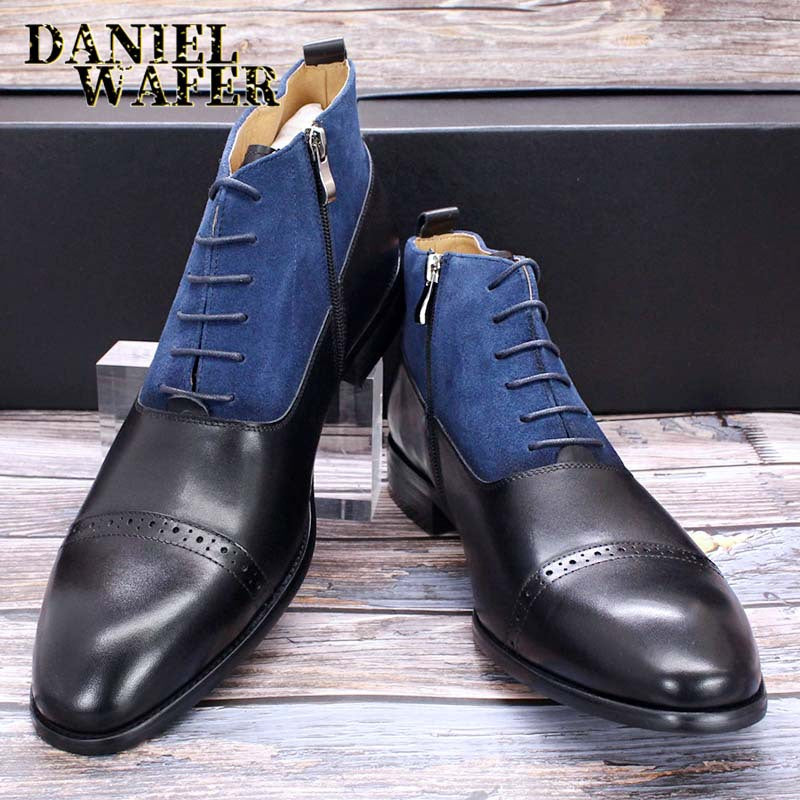 2021 new Martin boots men's leather pointed British englender Bolk boots retro rubber stitching cross-border men's shoes