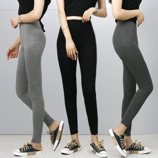 2021 summer new Korean version of thin section casual leggings women wear solid color slim large size hip pants shaping pants