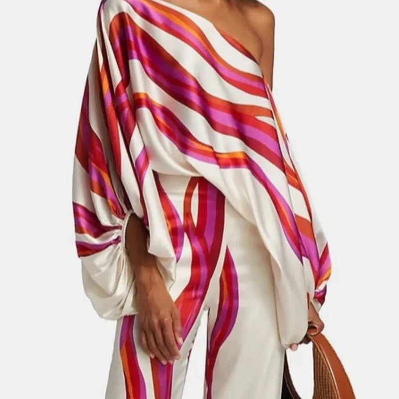 Runway Stripe high low 2 piece set