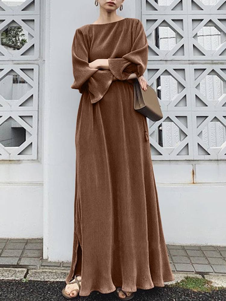 Women Abaya Muslim Long Dress Kaftan Dubai Hijab Robe Femme Musulmane Solid Big Swing Dresses Ramadan Islamic Clothing Abayat