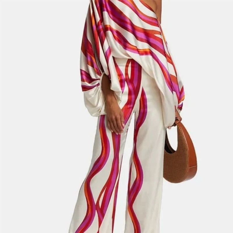 Runway Stripe high low 2 piece set