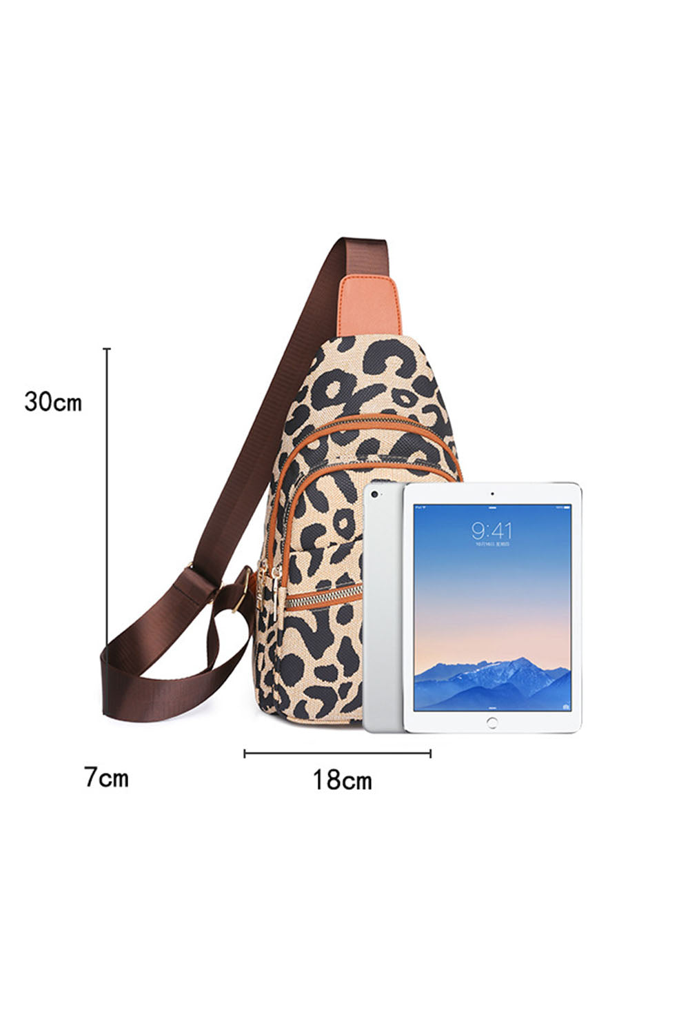 Cheetah Print Vintage Zipper Sling Bag