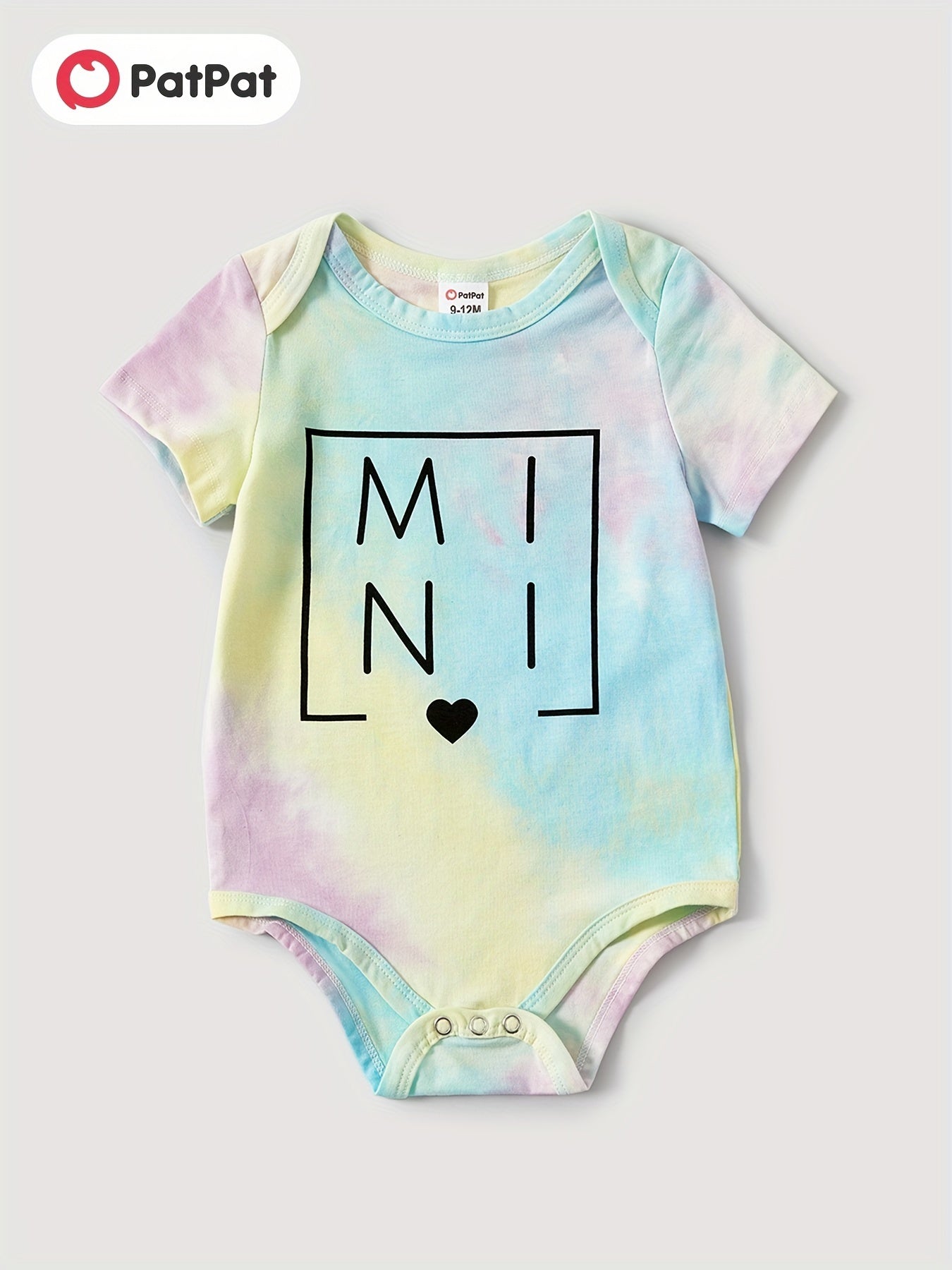 PatPat Mommy And Me Matching Cotton T-shirt, Letter Print Tie Dye Short Sleeve Tee, Adult Kid Clothes For Summer
