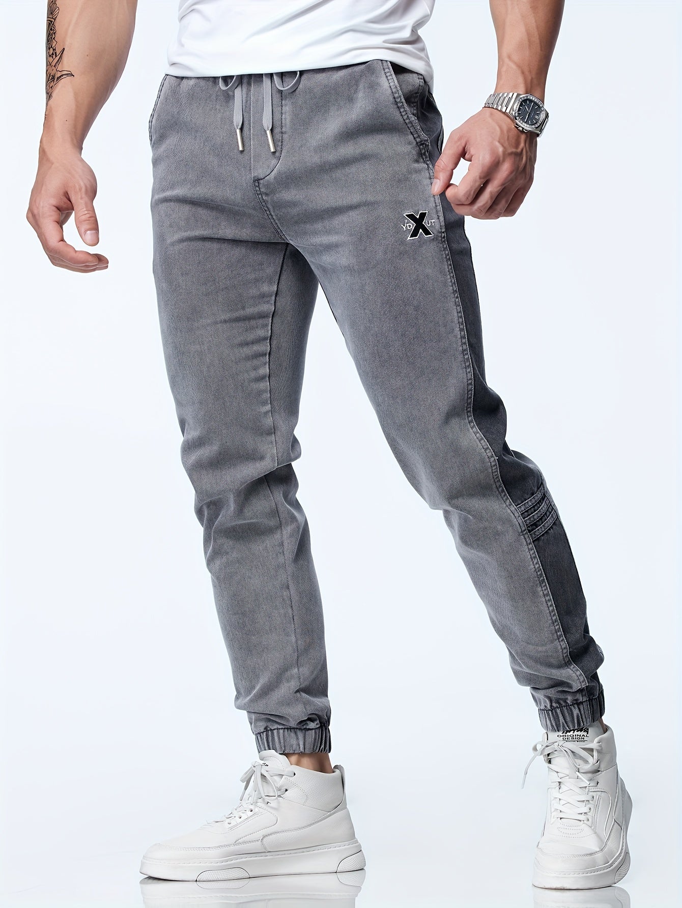 Men's Casual Harem Pants, Chic Street Style Tapered Joggers Sports Pants