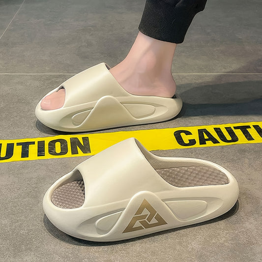 Men's Trendy Ultra Soft Slides, Comfy Non Slip Casual Slip On Slippers For Outdoor Activities