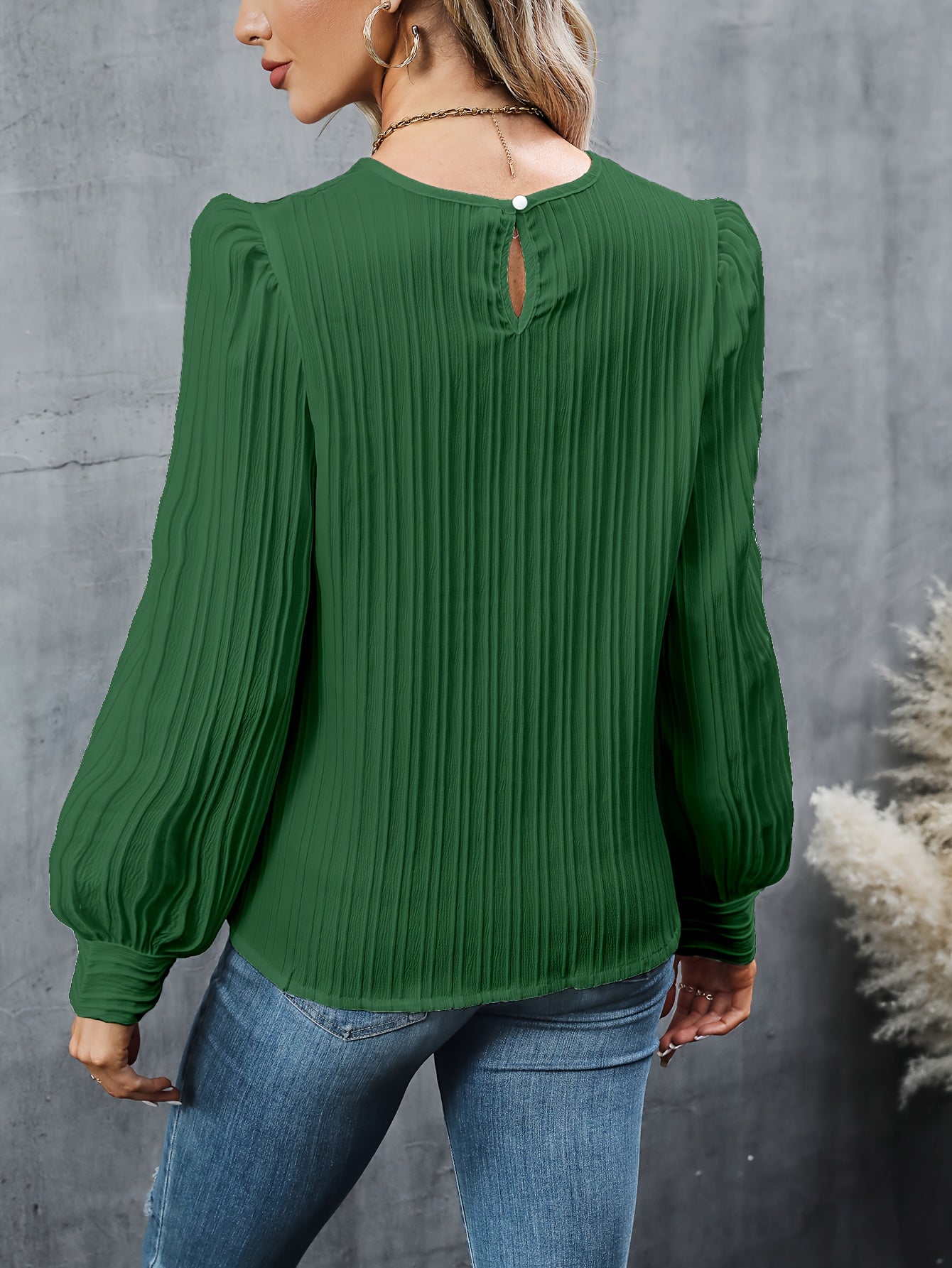 Camicetta Elegante da Donna a Maniche Lunghe - Morbida Camicia Abbottonata con Colletto Classico, Tunica Ampia per Autunno/Inverno, Ufficio, Festa, Outfit Quotidiani - Blusa Professionale & Casual da Donna, Abbigliamento da Festa, Abbigliamento da Uffici