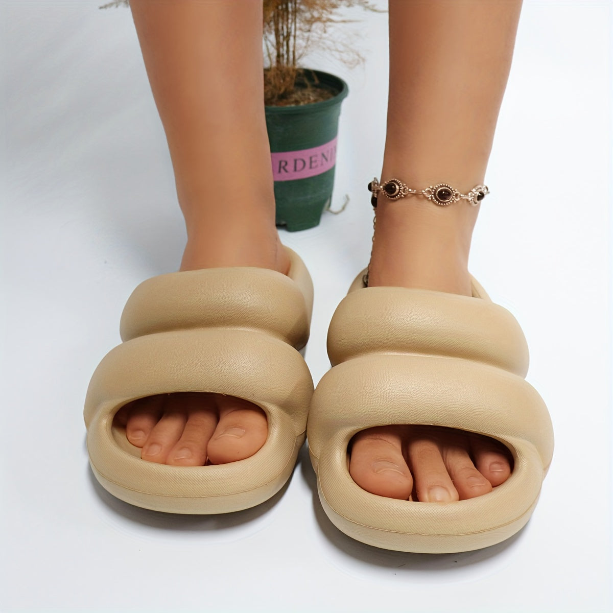 Women's Simple Solid Color Slides, Casual Open Toe Soft Sole Shoes, Summer Comfortable Slip On Slides