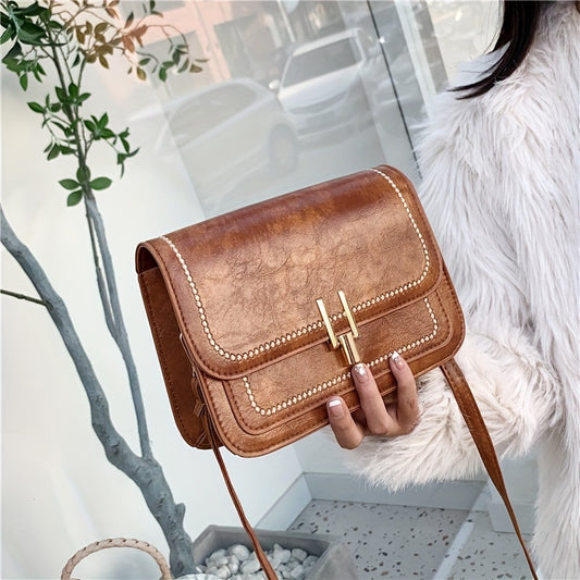 Mini Vintage Crossbody Bag, Retro Flap Shoulder Bag, Women's Fashion Handbag & Phone Purse