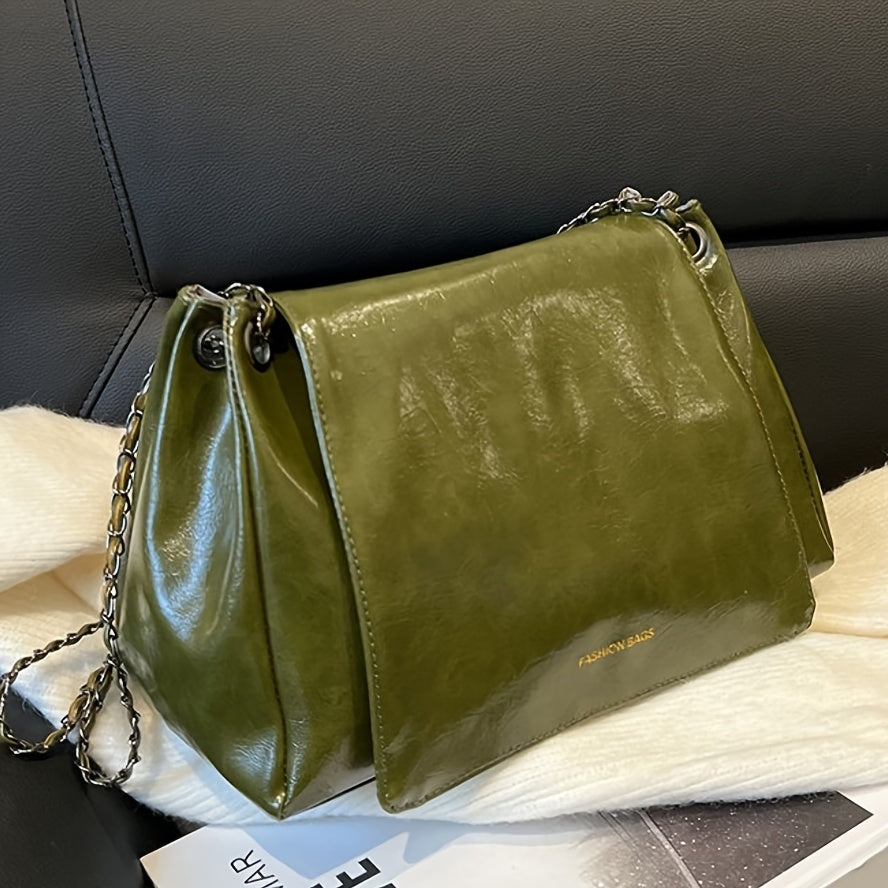 Fashion Vegan Crossbody Bag, Trendy Simple Shoulder Bag, Women's Casual Handbag & Purse For Commute