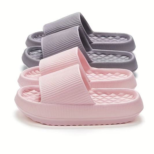 Simple Solid Color Slides, Casual Open Toe Soft Sole Shoes, Comfortable Indoor Home Slides