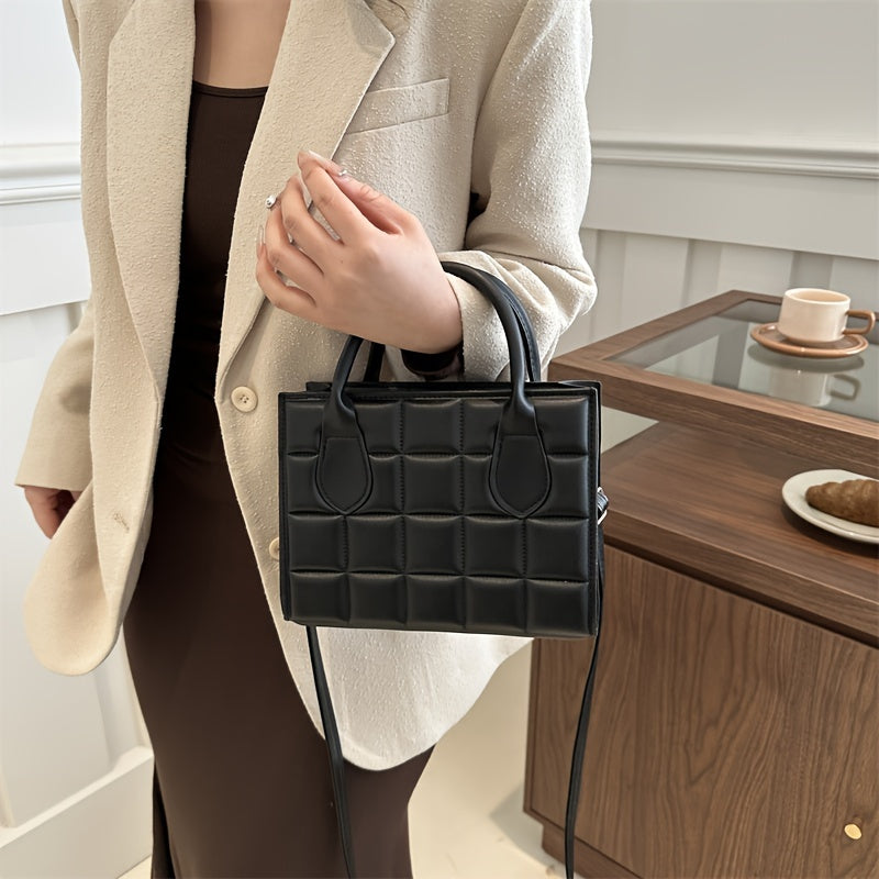 Mini Fashion Quilted Crossbody Bag, Trendy Shoulder Bag, Women's Casual Handbag & Purse
