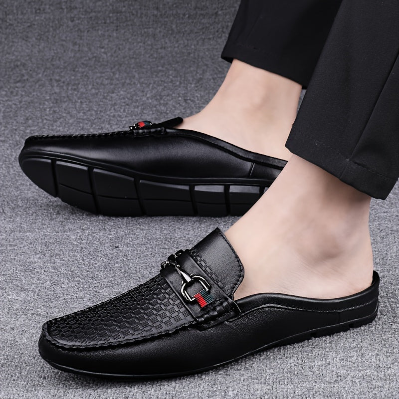 Men's Trendy Solid Anti-Odor Mule Shoes, Comfy Non Slip Casual Street Style Shoes For Men's Outdoor Activities