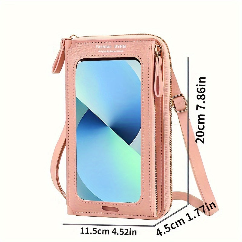 Trendy Touch Screen Phone Bag, All-Match Zipper Crossbody Bag, Women's Shoulder Bag