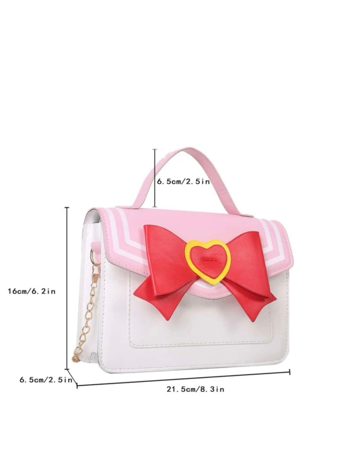 Women's Handbags Kawaii Anime Sailor Cosplay Pu Leather Purse Moon Bow Chain Crossbody Shoulder Bags