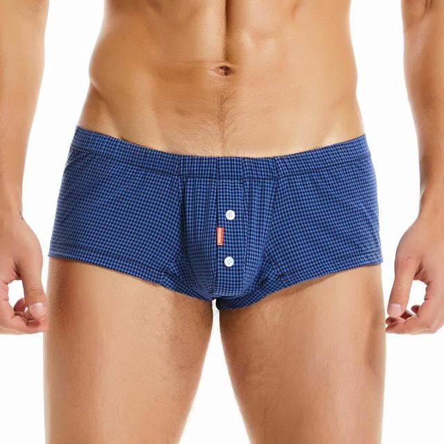 SEOBEAN Boxers Men&#39;s Underwear Boxer Shorts Arrow Panties Home Lounge Plaid Shorts Breathable Underpants Men Sleep Bottoms