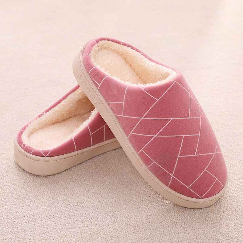 2020 Winter Korean Simple hotel female thick home interior couple grungstone shoes men's warm home cotton slippers