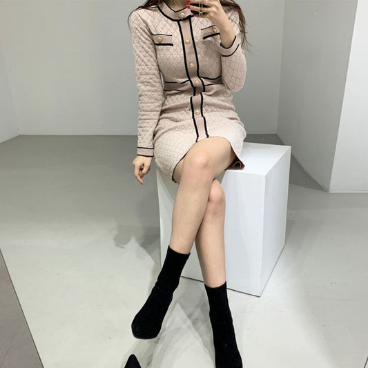 Slim and foreign style knitted dress