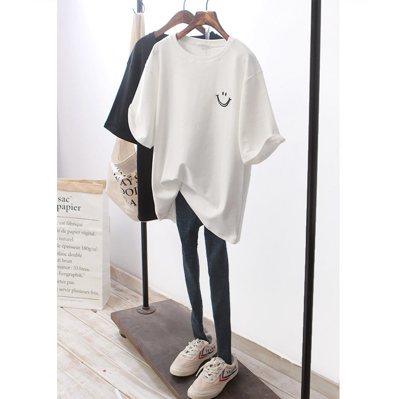 Loose white short-sleeved T-shirt female student top 2021 Korea new women's clothes women's generation