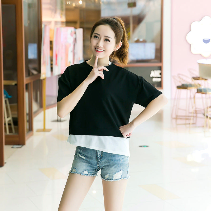 2020 summer new Korean version of the short-sleeved round neck T-shirt casual student female summer short-sleeved T-shirt female 306