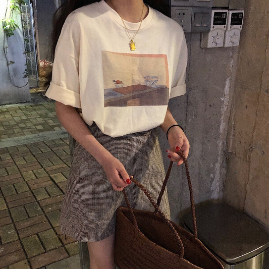 2020 summer new Korea loose large size short-sleeved T-shirt female fashion women's student clothes women's small tide