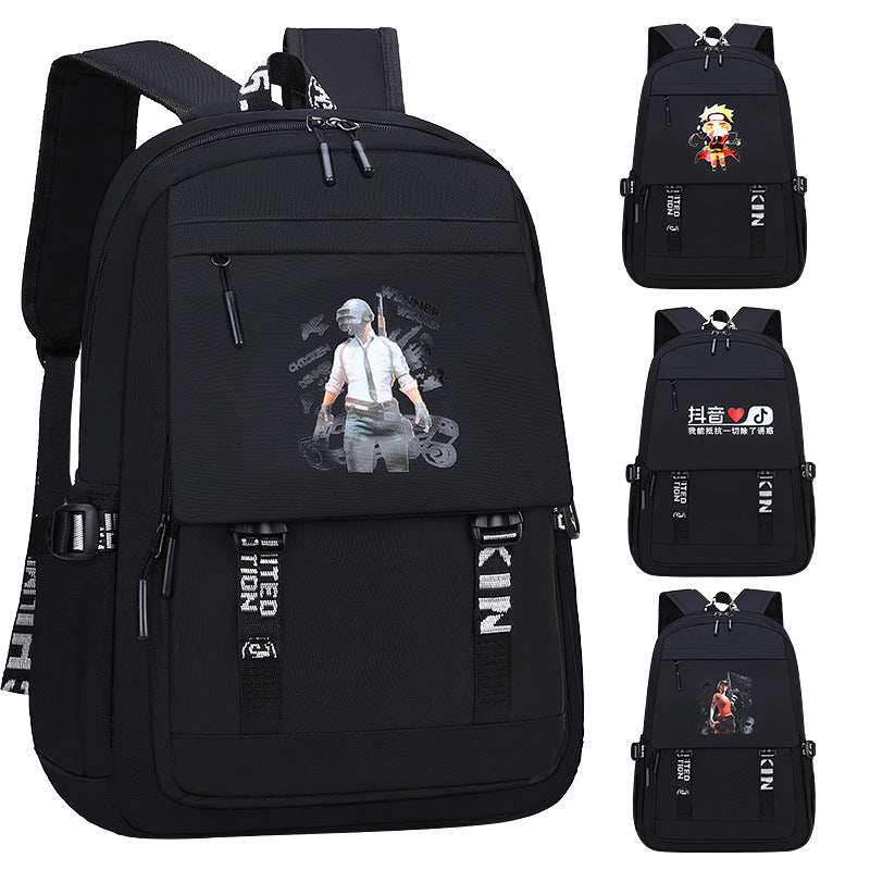 Thickening shoulder bag junior high school college student bag male Korean version of the trend large capacity travel bag backpack male