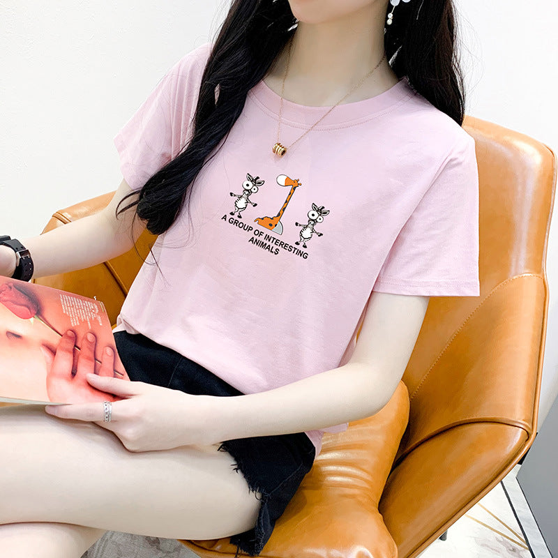 Super fire CEC short-sleeved female summer INS tide 2021 new loose student white t-shirt wild cotton shirt