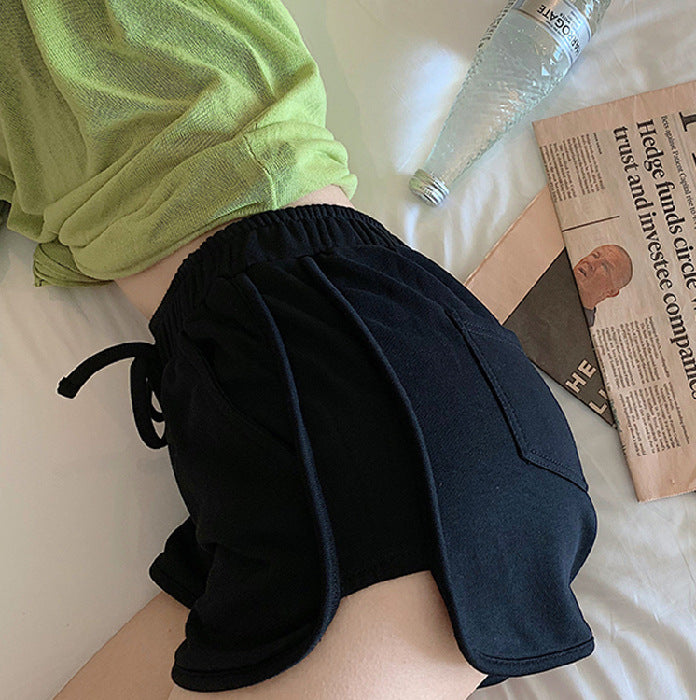 spring and summer wear new Korean version high waist slim sports hot pants solid color student all-match casual shorts women's trend