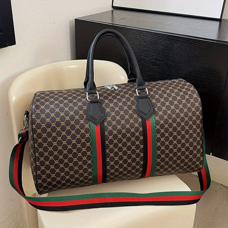 Borsa A Mano Classica A Quadri Per Uomo, Con Ampia Capacità Per Viaggiare, Può Essere Portata A Mano O A Spalla