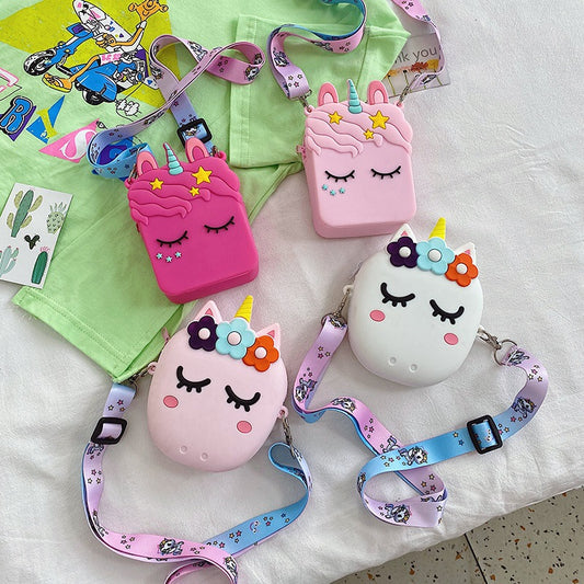 Cartoon children's silicone bag shoulder diagonal bag 2020 new Korean version of fashion cute change tolerance package wholesale