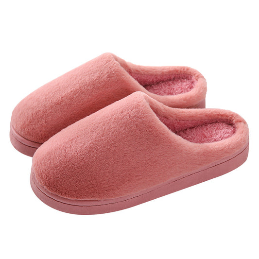 New autumn and winter thick-end warm home fur slippers interior home couple cute cartoon cotton slippers A-2